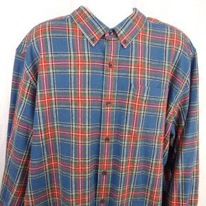 LL Bean Scotch Plaid Flannel Shirt 2XL